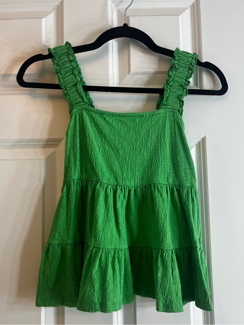 Altar'd State Bright Green Ruffle Strap Tiered Tank
